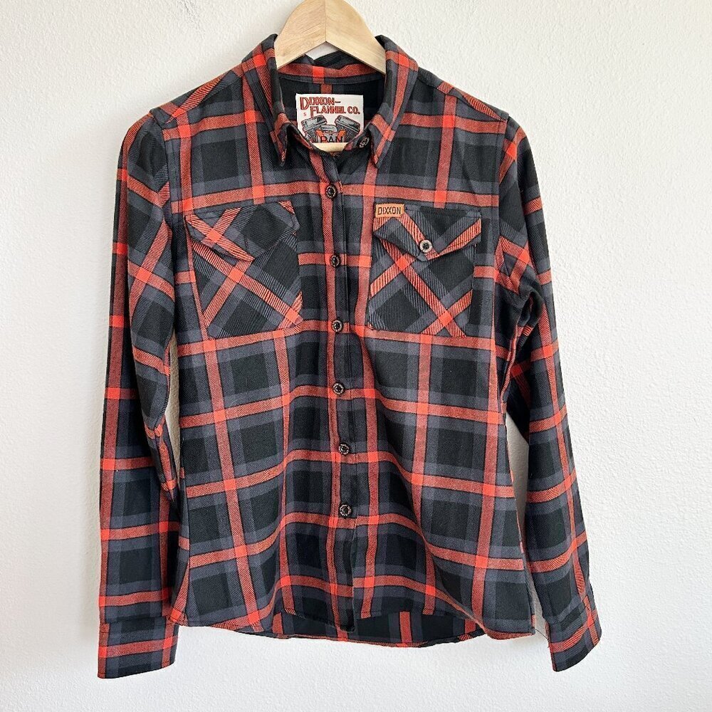 Dixxon Flannel Shirt The Pan Orange Plaid Long Sleeve Button Down